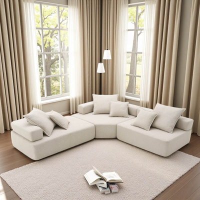 Upholstered 103.5 " Boucle Sectional Reclining