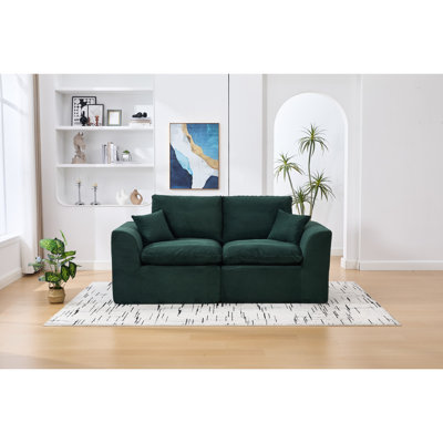 Nuage moderne à 2 places avec flexibilité modulaire, velours côtelé doux, sans assemblage pour la surface principale Revêtement en velours côtelé, dortoirs requis