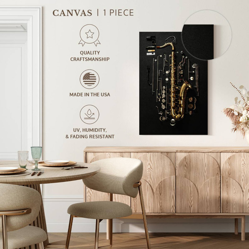 Abarca joue du saxophone, H 45 po x l 30 po