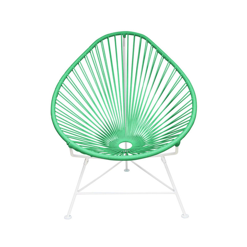 Outdoor Lounge Chair, Seafoam/White