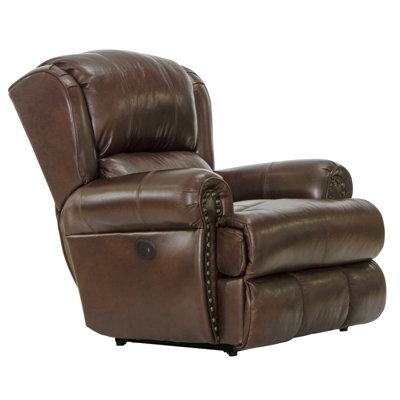 Woodville Top Grain Italian Leather Match Recliner with Pocketed Coil Seating