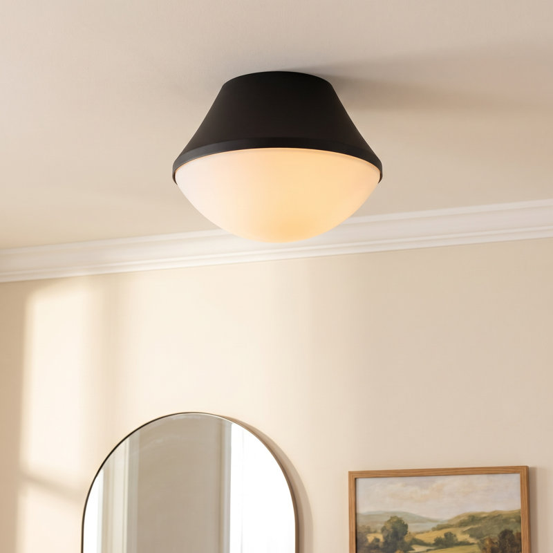 Carsyn Glass Flush Mount, Black