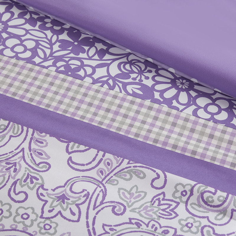 Ensemble d'édredon en polyester , Édredon simple / simple TG, 1 taie décorative et, Mauve