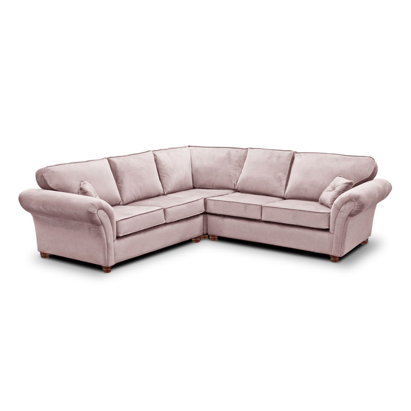 Lila 5 Seater Velvet Corner Sofa , Dusky Pink