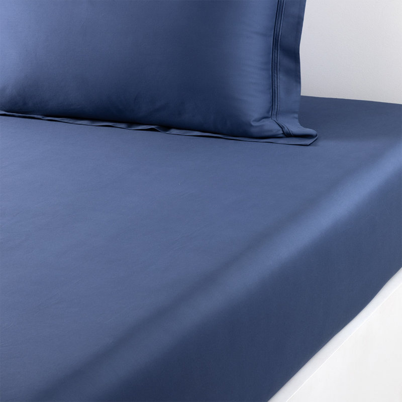Triomphe 100% Cotton Fitted Sheet, Twin Fitted Sheet, Outremer