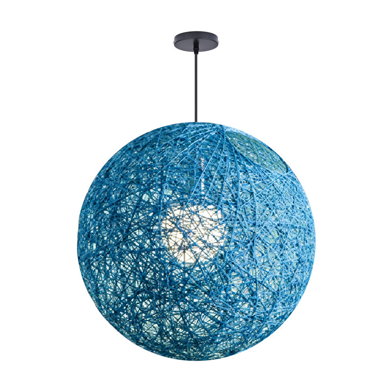 Luminaire suspendu sphère 1 lumière blanc, H 23,62 po x l 23,62 po x P 23,62 po, Bleu