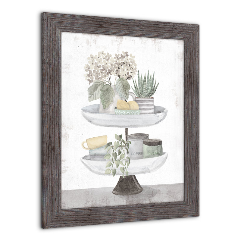 Plateau de cuisine, reproduction encadrée, gris, H 20 po x l 16 po x P 0,75 po