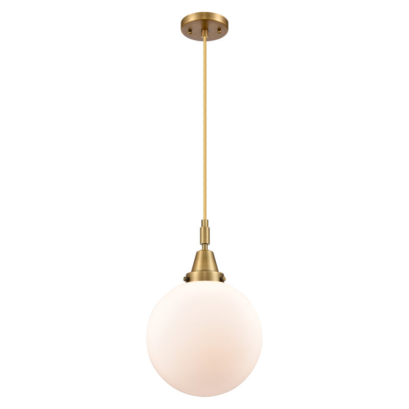 Mini luminaire suspendu suspendu 1 corde Downtown Urban - Caden Frederick, H 134,88 po x l 10 po x P 10 po, Blanc mat