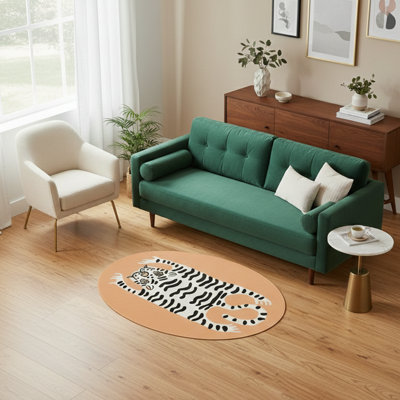 Tapis ovale Peach Tiger Tamer