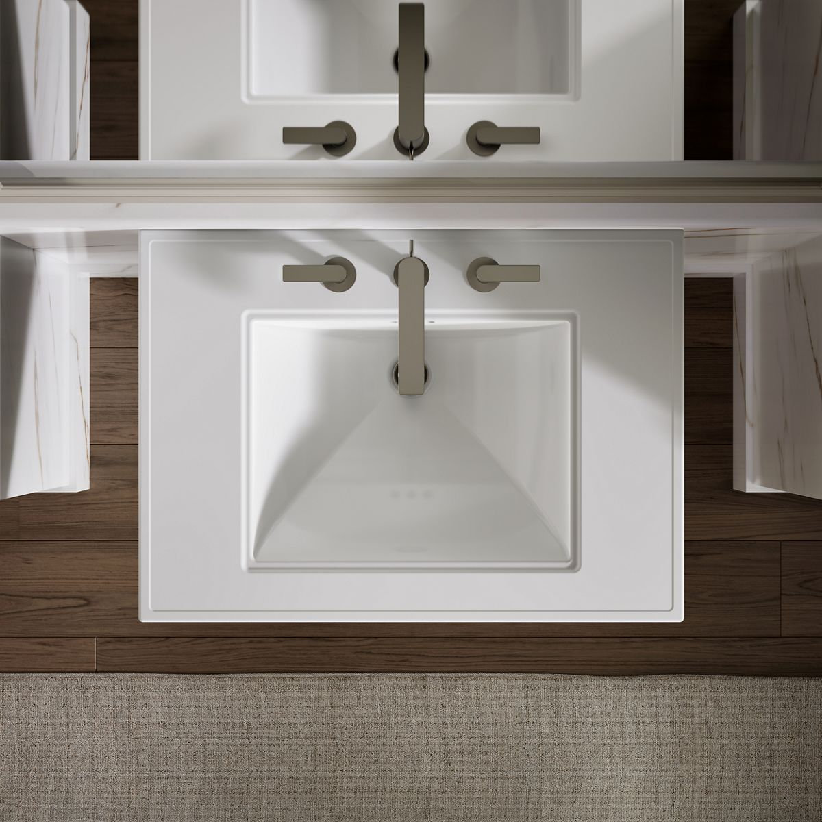 Memoirs Stately Pedestal Bathroom Sink, White, 8" Centers, 34.75" H x 22.19" W x 30.69" L