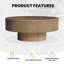 Talyth Circular Solid Wood Coffee Table with Gloss Finish-318250657-333487288