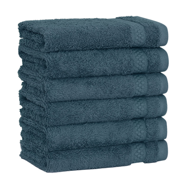 STARLIGHT 100% Turkish Cotton Terrycloth Washcloths, Blue
