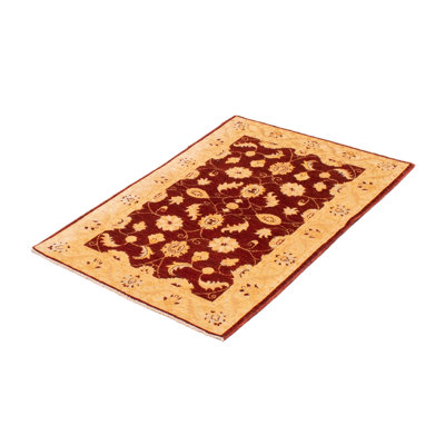 Tapis rouge foncé Chobi Finest 3 pi 5 po x 4 pi 9 po
