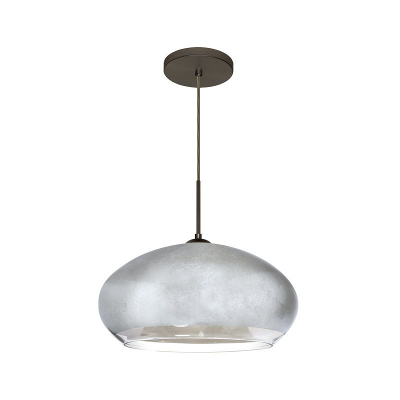 Birkdale 1 - Light Single Pendant, Brushed Bronze, Silver Foil