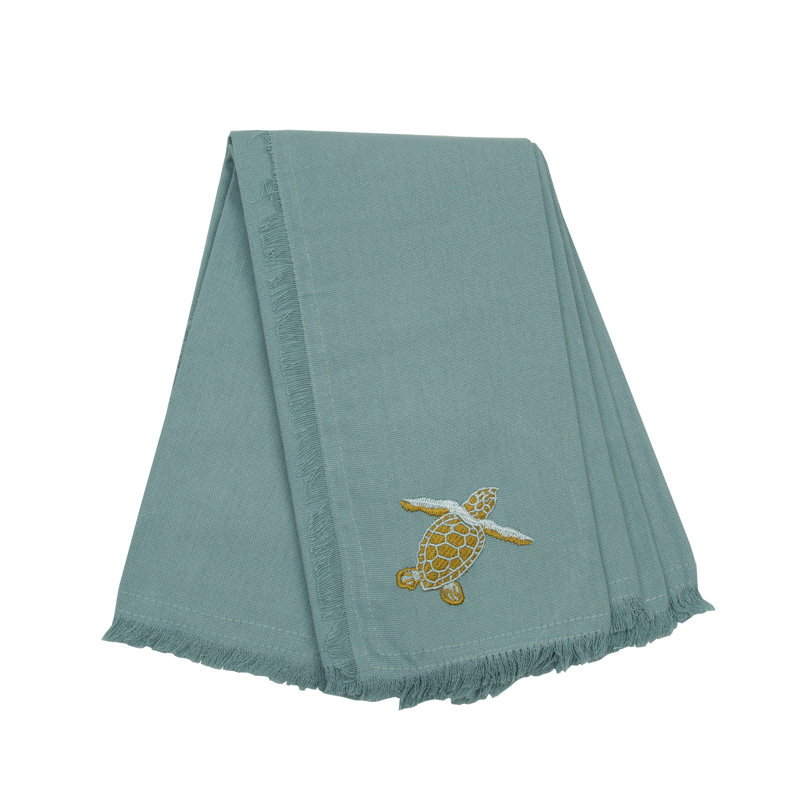 Ensemble de quatre serviettes de bébé tortue de mer brodées