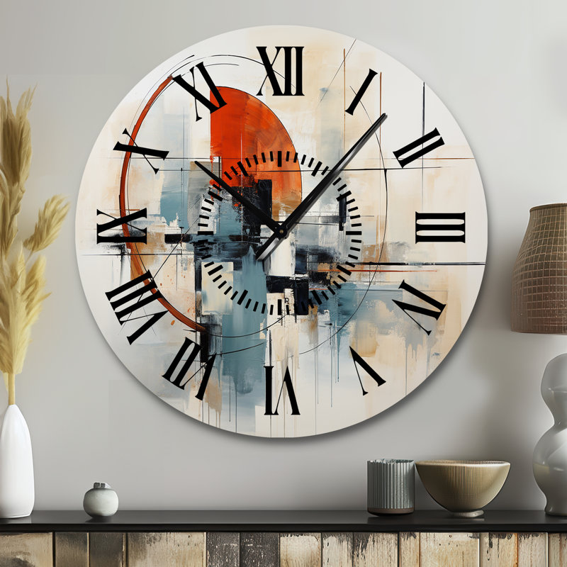 Horloge murale Mid-Century, Grand