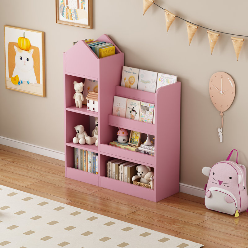 Organisateur de rangement de jouets en bois, Rose