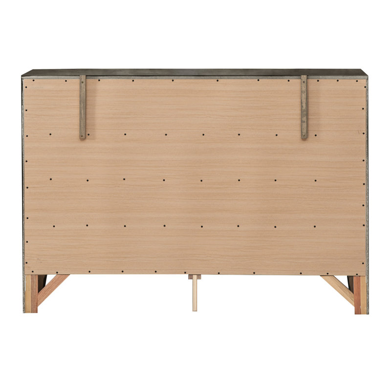 Élégante commode grise: Finition en placage de bois véritable pour un look luxueux Commode de chambre à coucher: résiste à l'usure quotidienne et aux égratignures