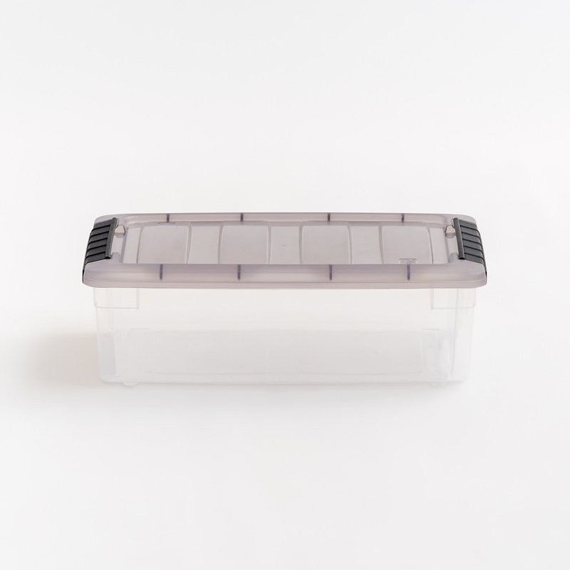 Clear Stackable Plastic Storage Box with Latching Lid, 5 Qt.