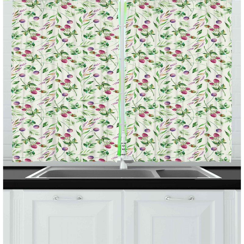 Floral Pointed Kitchen Curtain