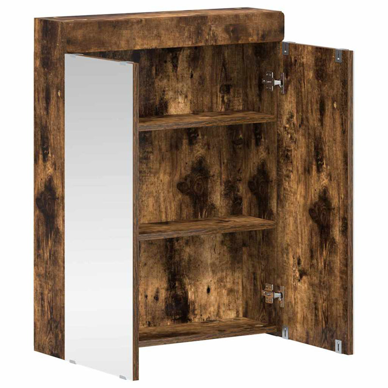 mm Wide mm H, 55cm H x 80cm W x 17cm D, Brown Oak
