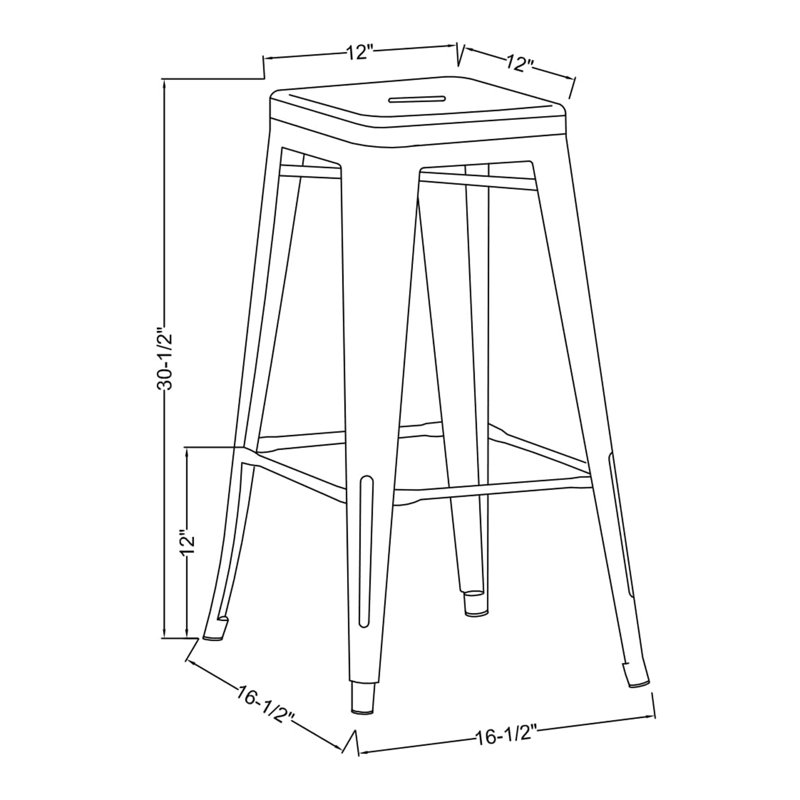 Tabouret 30 "Stilletta, Rouge