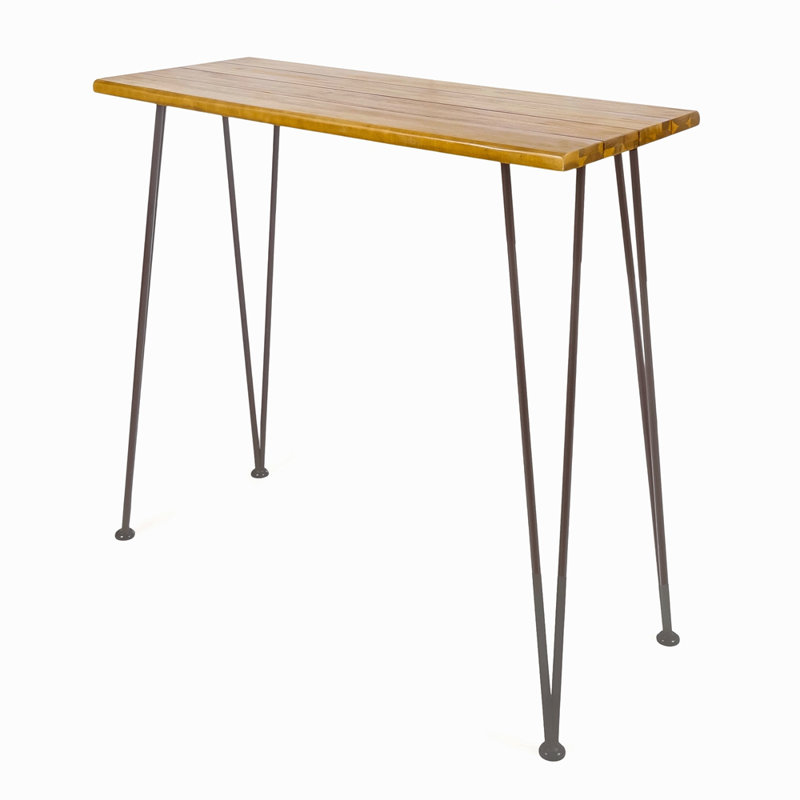 DENALI INDUSTRIAL WOOD AND METAL BAR TABLE