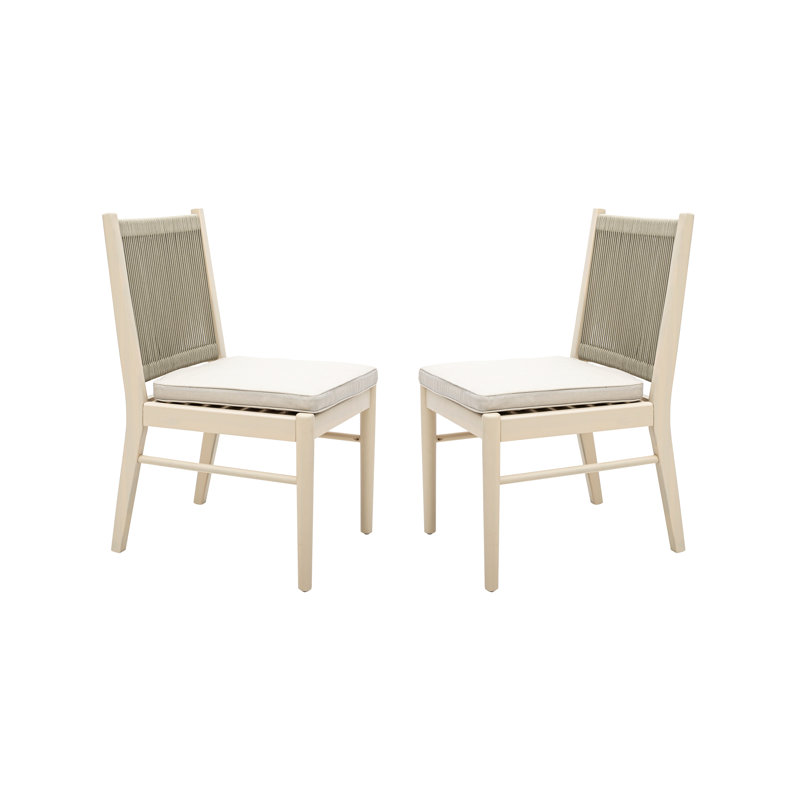 Chaise moderne en bois de 2, avec corde tendance pour les chaises de salle à manger d'intérieur, coussins A Pleasant Time