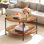 Table basse ronde en bois avec rangement Wynny, table basse de salon 