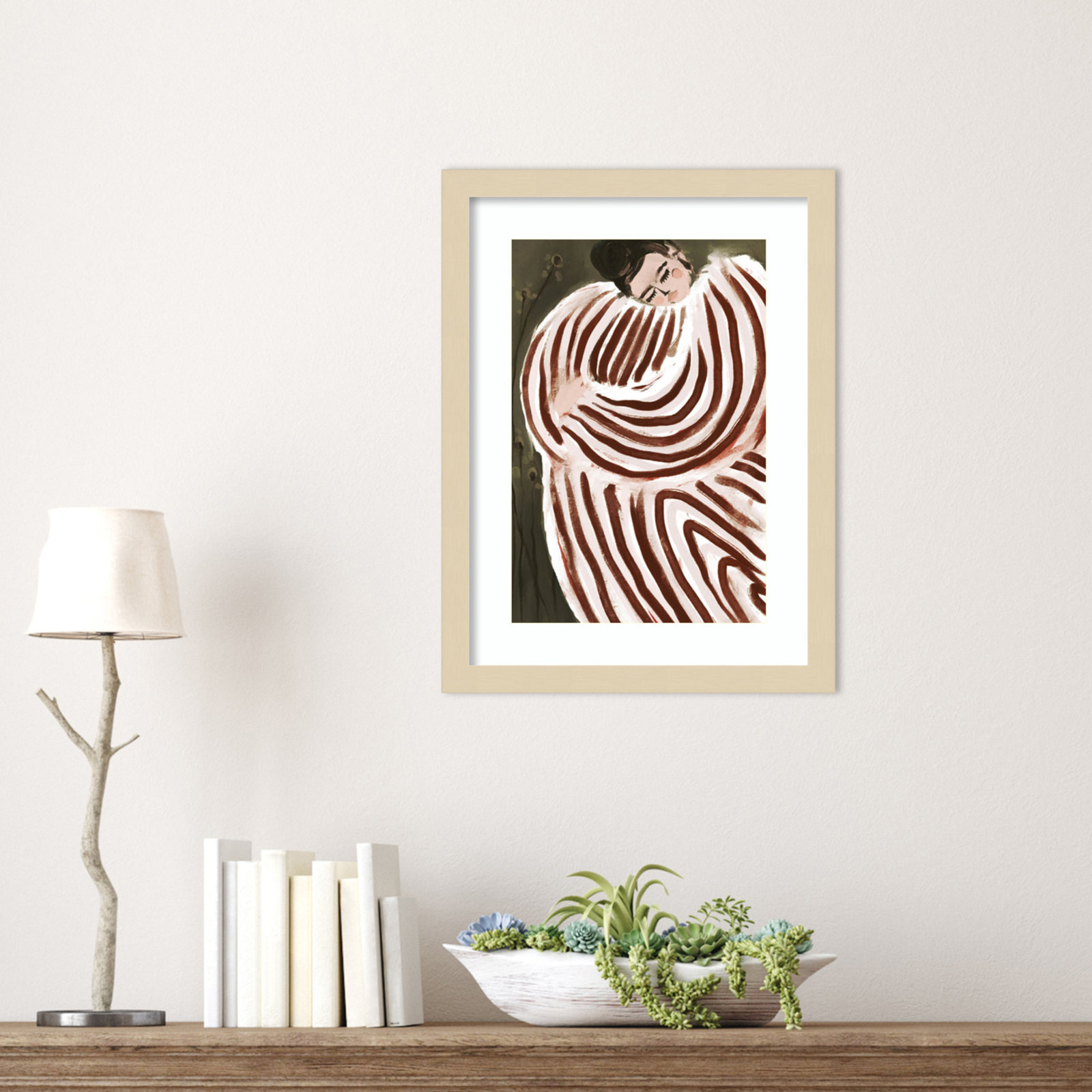 Sleeping Princess by Treechild Wood Framed Wall Art Print, 17" H x 13" W, Brown 