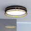 Luminaire encastré rond contemporain mat noir et or satiné à 1 lumière de 13 po de large Northgate, abat-jour en acrylique givré, DEL intégrée pour plafonds bas, chambre à coucher, couloir, cuisine-612245009
