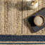 Speight Coastal Braided Power Loom Jute Brown/Navy Bordered Rug-48116610