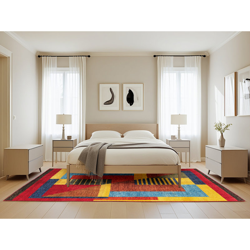Elke Abstract Indoor Rug, Rectangle 5' x 8'