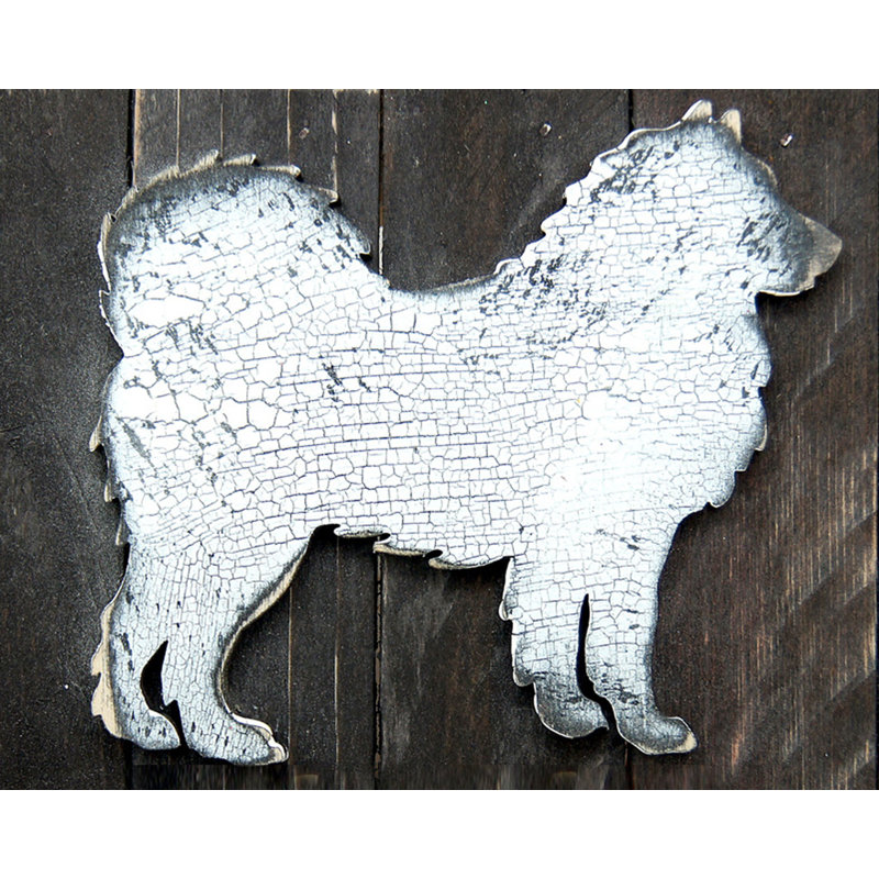 Aimants en bois rustique en forme de huskey, Aimant