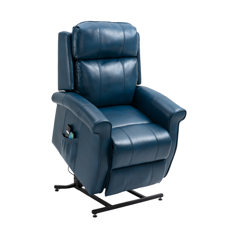Fauteuil inclinable bleu en similicuir, Similicuir bleu