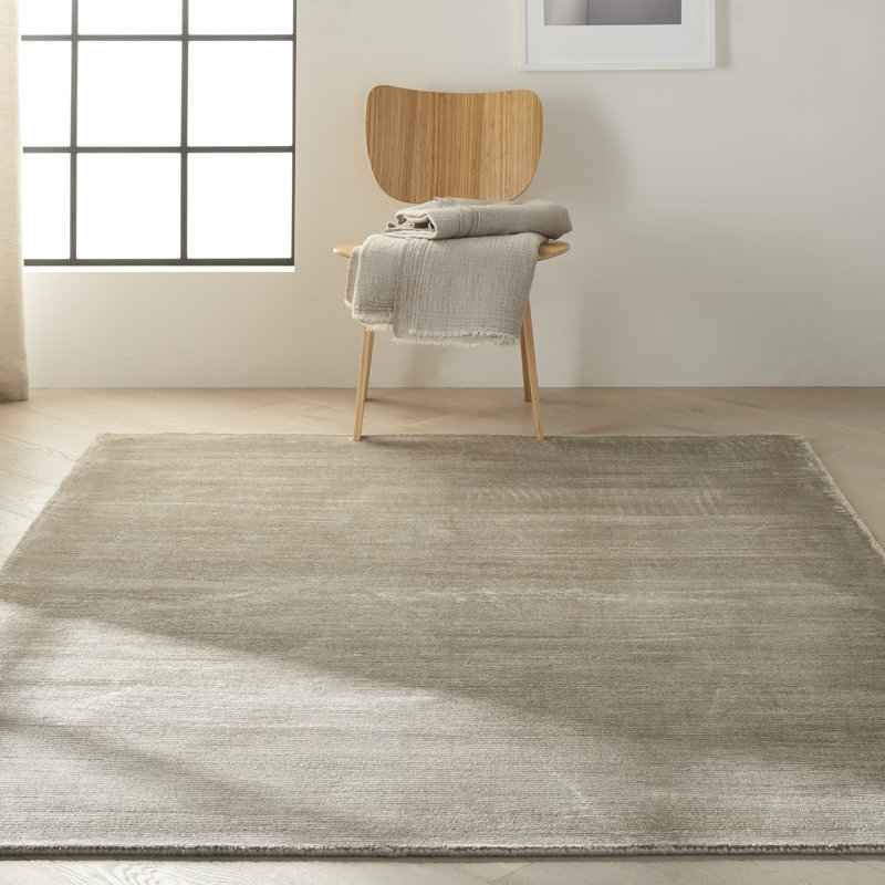 Lunar Solid Colour Hand Woven Area Rug, 107 x 168cm