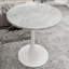 Table basse de 27,6 pouces de style Mid-Century moderne, pouvant accueillir de 2 à 4 personnes, dotée d'un plateau rond en marbre, parfaite pour divers espaces.-2116152220-2116152217