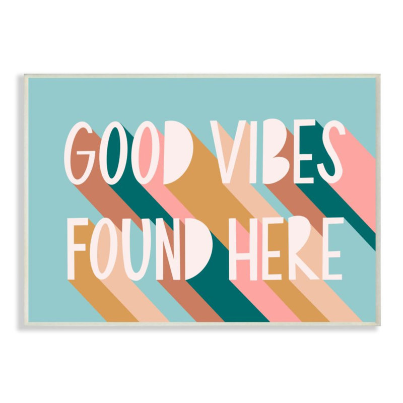 «Good Vibes Found Here Quote Pastel Color Pop» par Amanda Houston - impression d'art textuel, H 15 po x l 10 po