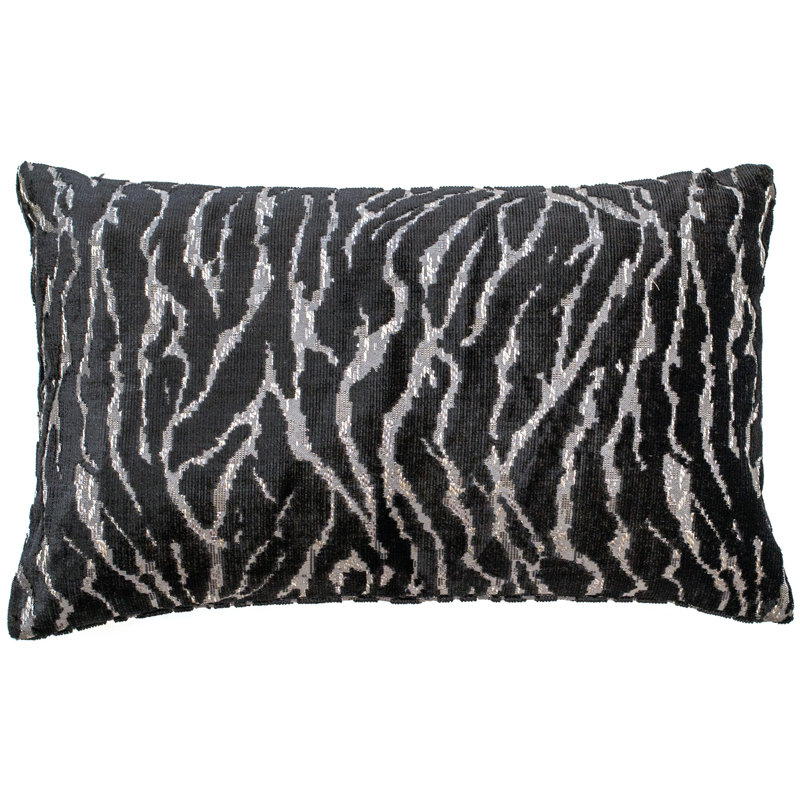 Braneisha Abstract Rectangle Cushion, Black