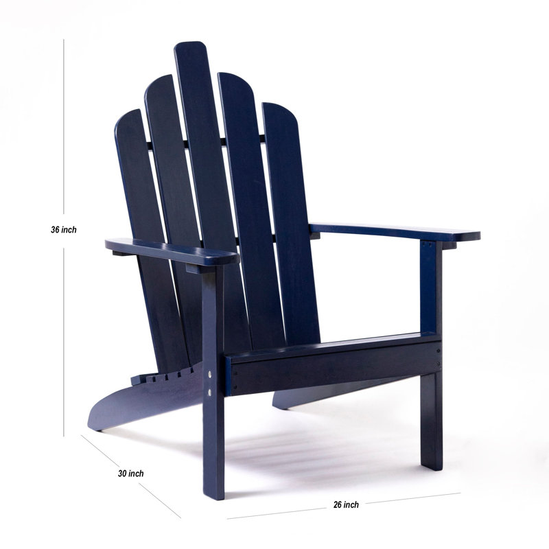 Chaise Adirondack en bois massif Ivania, Marine