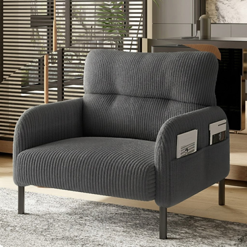 Upholstered Accent Chair, Gray