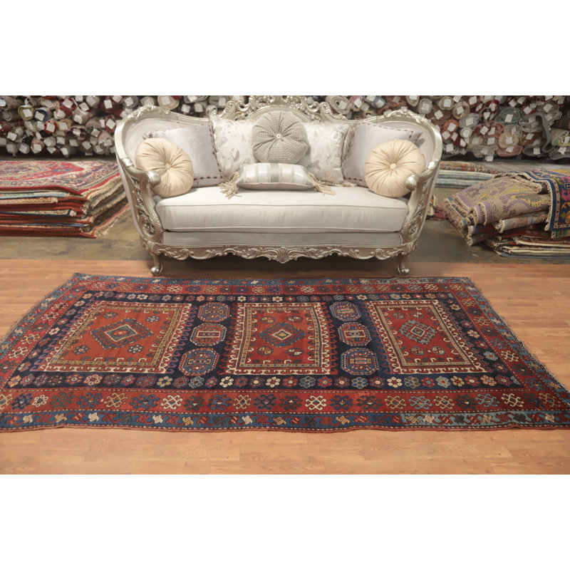 Tapis à motif de teinture de légumes oriental tribal pré-1900 5 x 9