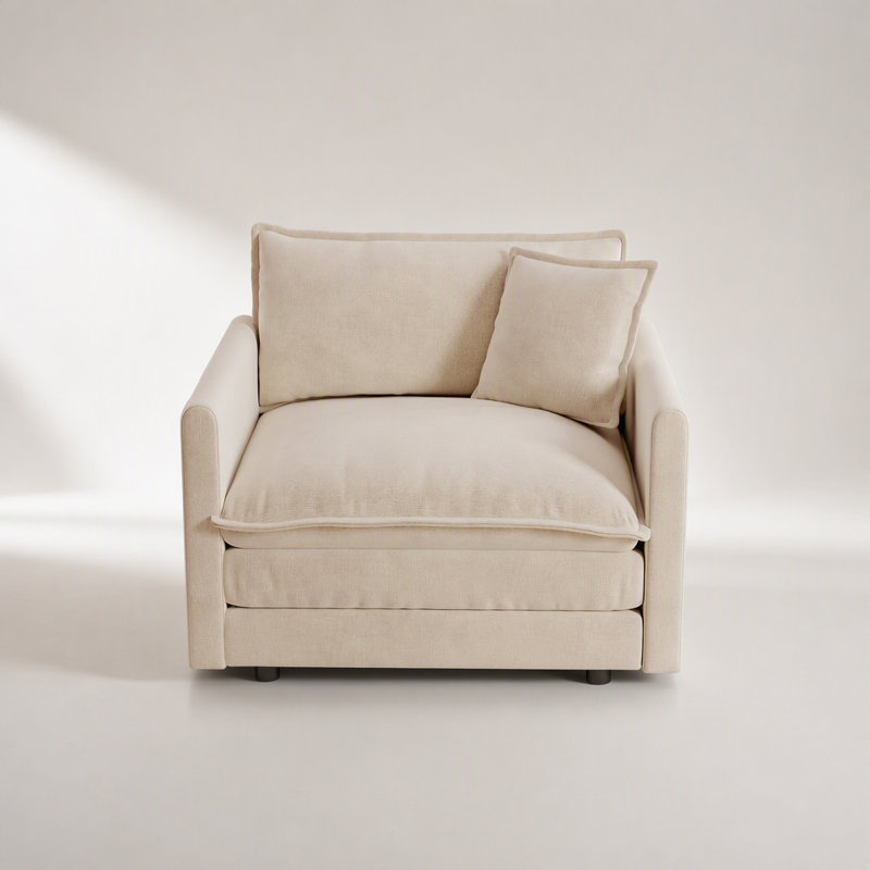 Fauteuil de lecture rembourré Comfy, Chenille bleu, H 0,03 po x l 0,03 po x P 0,03 po