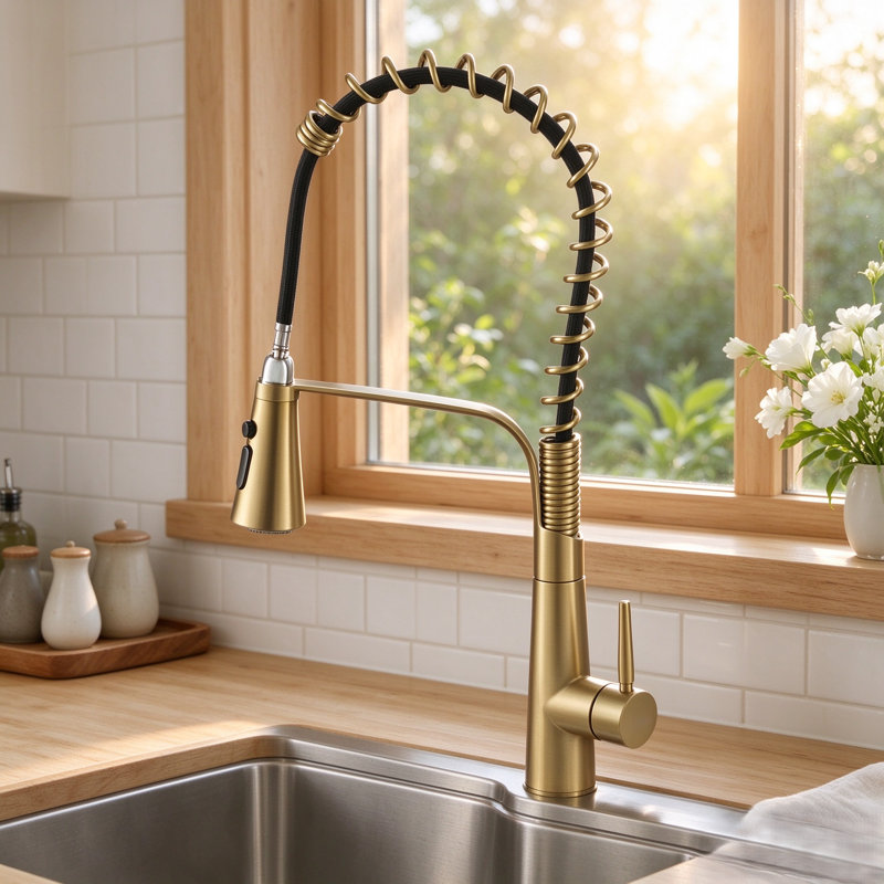 Breeins Touch Kitchen Faucet Side Spray, Gold