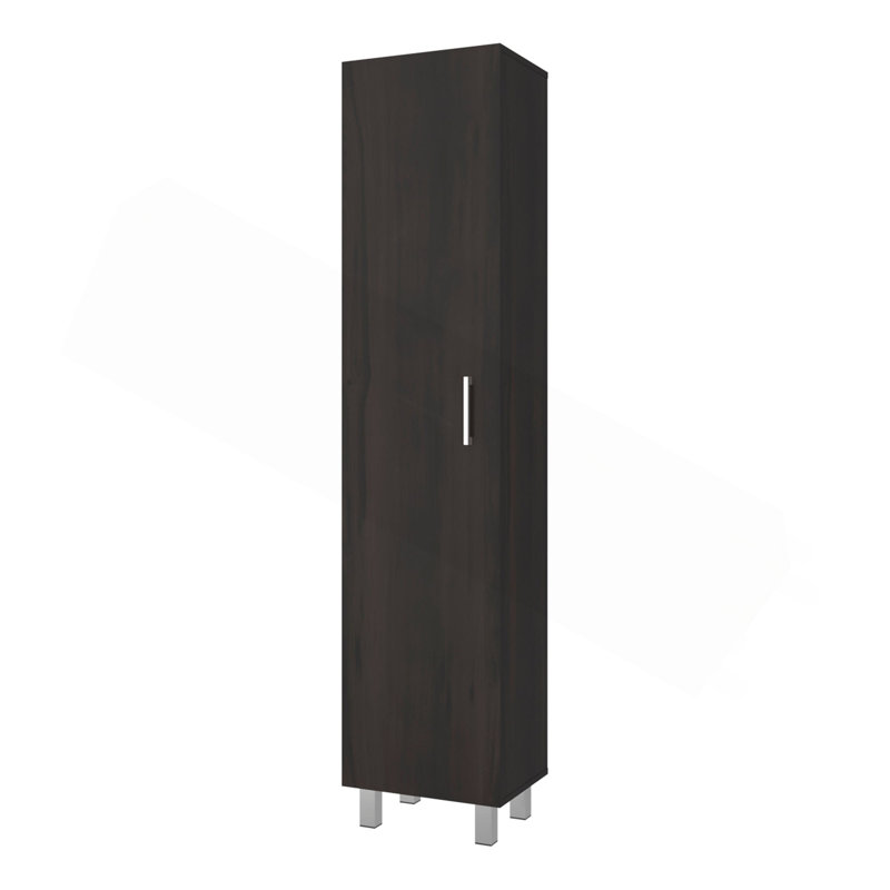 Armoire de rangement avec tablette fixe, Noyer