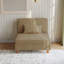 Fauteuil rembourré en velours côtelé avec dossier coussiné Seemab Camel-120200029