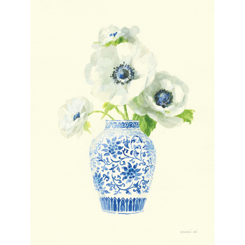 Floral chinoiserie II par Danhui Nai - impression sur toile tendue, H 40 po x l 30 po