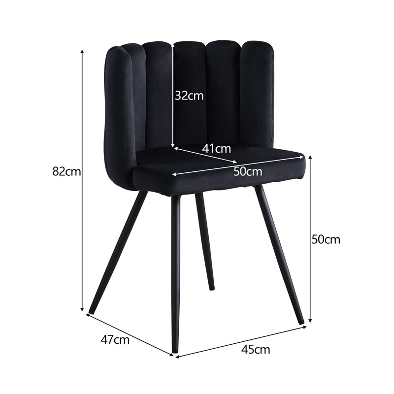 Lawnton Velvet Upholstered Parsons Chair, Black