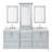 85'' Double Bathroom Vanity with Carrara Marble Top-81716023