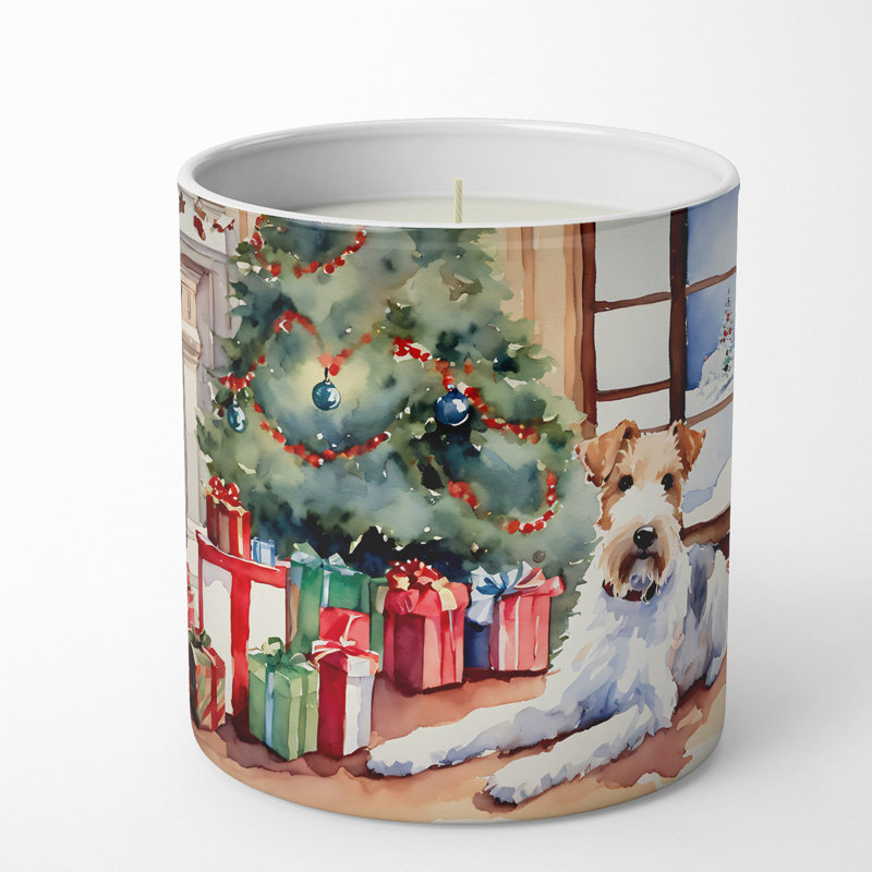 Bougie de Noël parfumée avec support en céramique
